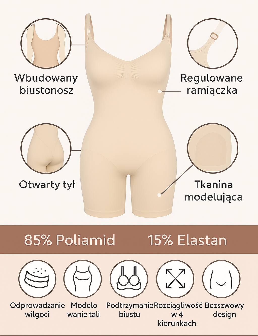 Modelujące body korygujące